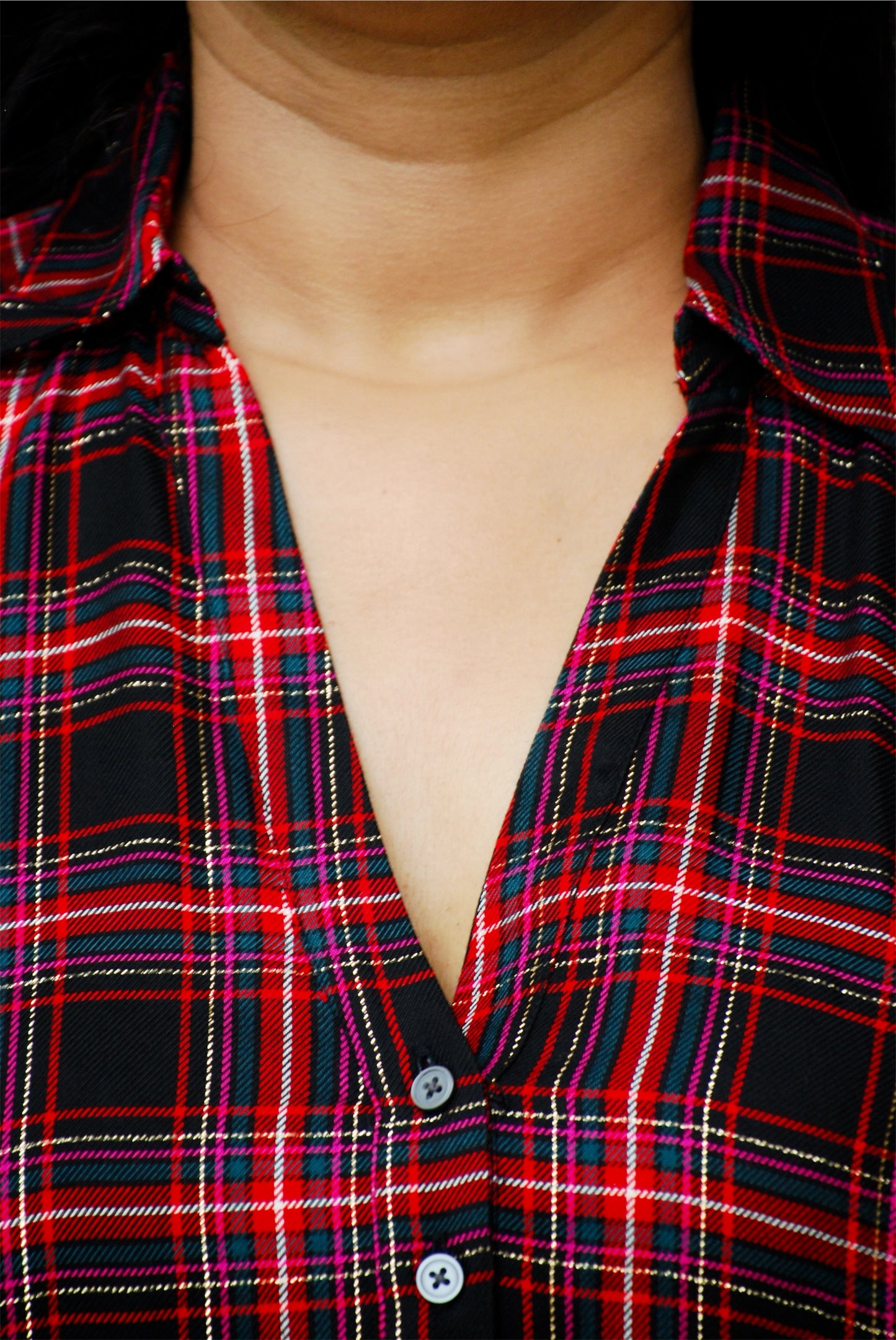 Women Red And Black Color Check Pattern Shirt