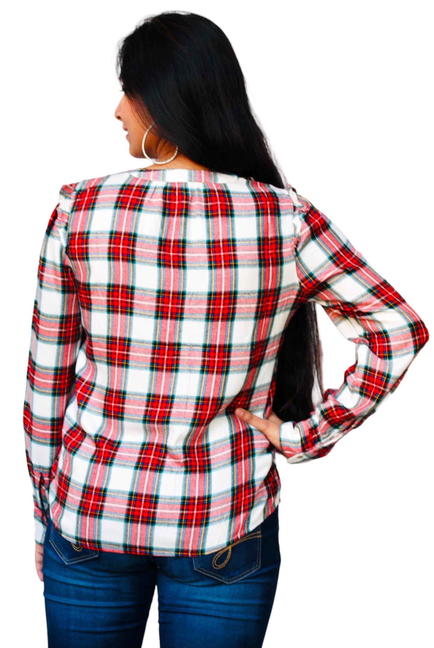 Women Regular Fit Checkered Button Down Collar Casual Shirt